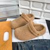Winter New Bag Head Half Slippers Women Wear Fluffy Shoes with Piled and Thickened Soles Indoor and Outdoor Cotton Shoes