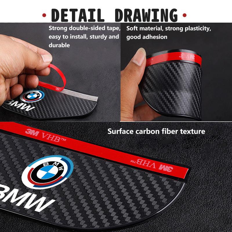 Car Rear View Mirror Rain Eyebrow Shield Sun Visor Protector For BMW Performance M2 M3 M4 X1 X3 X4 X5 E87 X7 E91 G20 FF2