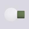Modern olive green wall sconce with grooved body and white glass ball for bathroom or hallway 1xG9 8W IP44 HALO Sollux Lighting