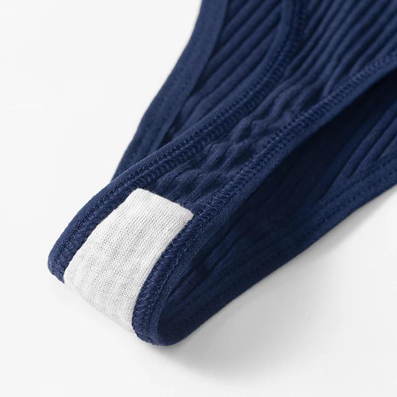 Women's Panties Cotton Breathable Thongs Striped Underwear Soft Skin-Friendly Lingerie Sports Cozy G-Strings