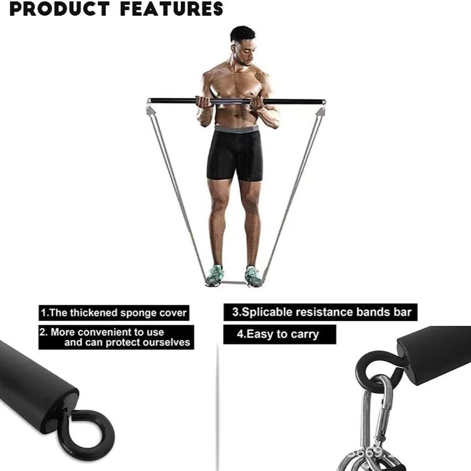 Полный набор пилатес-бара с аксессуарами для йоги и сопротивления для домашнего использования