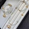 Vintage High-Gloss Perfect Circle Artificial Crystal Pearl Sweater Chain Necklace Collarbone Chain Pendant