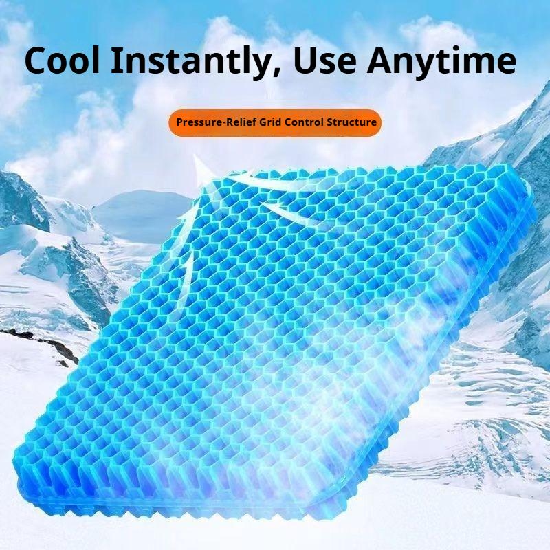 Подушка для сиденья из геля в виде пчелиных сот, Дышащая и охлаждающая подушка для стула для лета, Автомобильная силиконовая охлаждающая подушка, Утолщенная и удобная подушка для сиденья.
