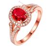 Jewelry Gemstone Ring Synthetic Ruby Red Diamond Ring 18k Simulated Diamond Engagement Ring 