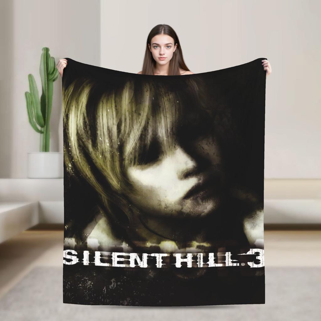 Постеры Silent Hill F Пледы Silent Hill Хоррор-игра Теплые Мягкие Графические Плюшевые Постельные Принадлежности Пледы Для Улицы Фланелевое Постельное Покрытие