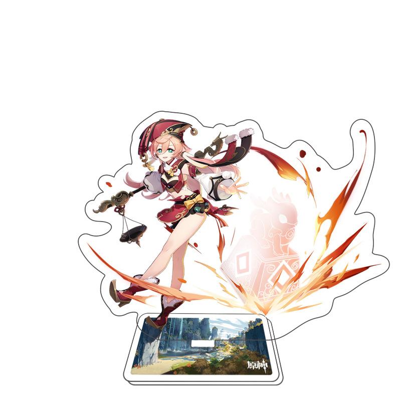 Игра Genshin Impact Стенд для фигурки Модель Игрушка 15 см Кэцин Шэнь Хэ Аратаки Итто Акриловая пластина с фигуркой Настольное украшение Подарок