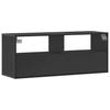 Vidaxl Szafka Pod Tv, Czarna, 100X31X39,5 Cm, Materiał Drewnopochodny