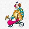 Clown On Bicycle Harlequin Clown Iron On Heat Transfer Printing Vinyl Patches Sticker for Clothes DIY Appliques Washable Patches