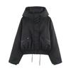 PBZA Womens Winter Loose Tech Fabric Windproof Hooded Puffer Cotton Coat XS-L