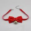 Рождественское красное ожерелье-чокер с бантом и колокольчиком - Короткая черная цепочка для ключицы