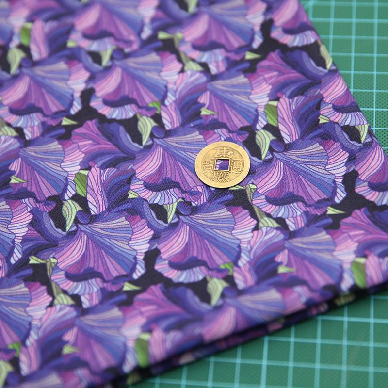 Простая синяя хлопковая и льняная ткань для вышивки своими руками и ручного пэчворка