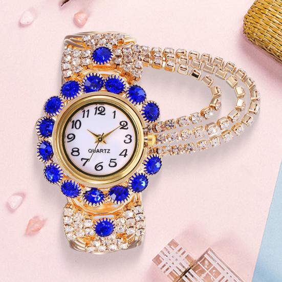 Женские часы-браслет со стразами, регулируемый круглый циферблат, женские повседневные наручные часы с кварцевым браслетом для торжественного платья, модные ювелирные изделия, аксессуары