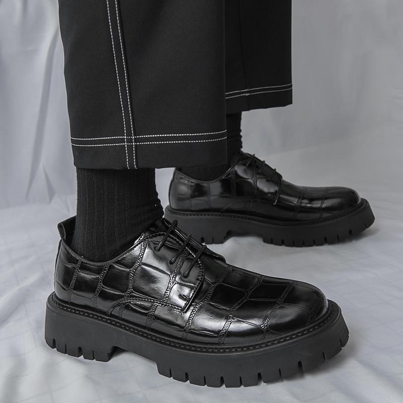 Модная мужская кожаная обувь черного и коричневого цвета, стиль джентльмена, ретро, модная уличная повседневная молодежная обувь на толстой подошве, универсальная, размеры 38-46