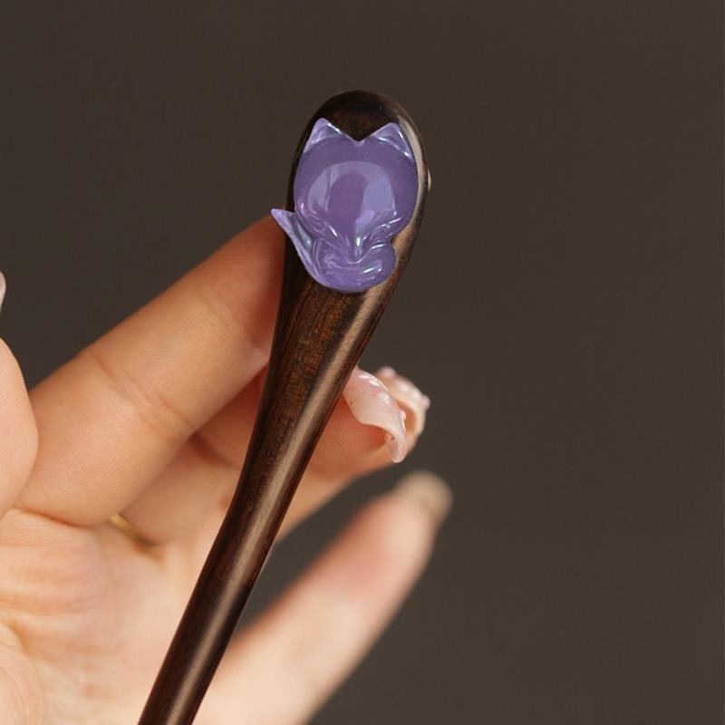 Ручная работа из лисы, винтажные женские палочки для волос в китайском стиле, модные аксессуары для длинных волос для девочек