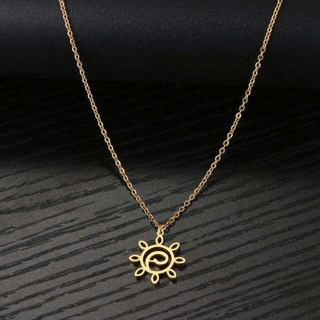 Stainless Steel Necklaces Spiral Sun Hollow Pendant Chain Choker Charm Fashion Necklace For Women Jewelry Party Wedding Gifts