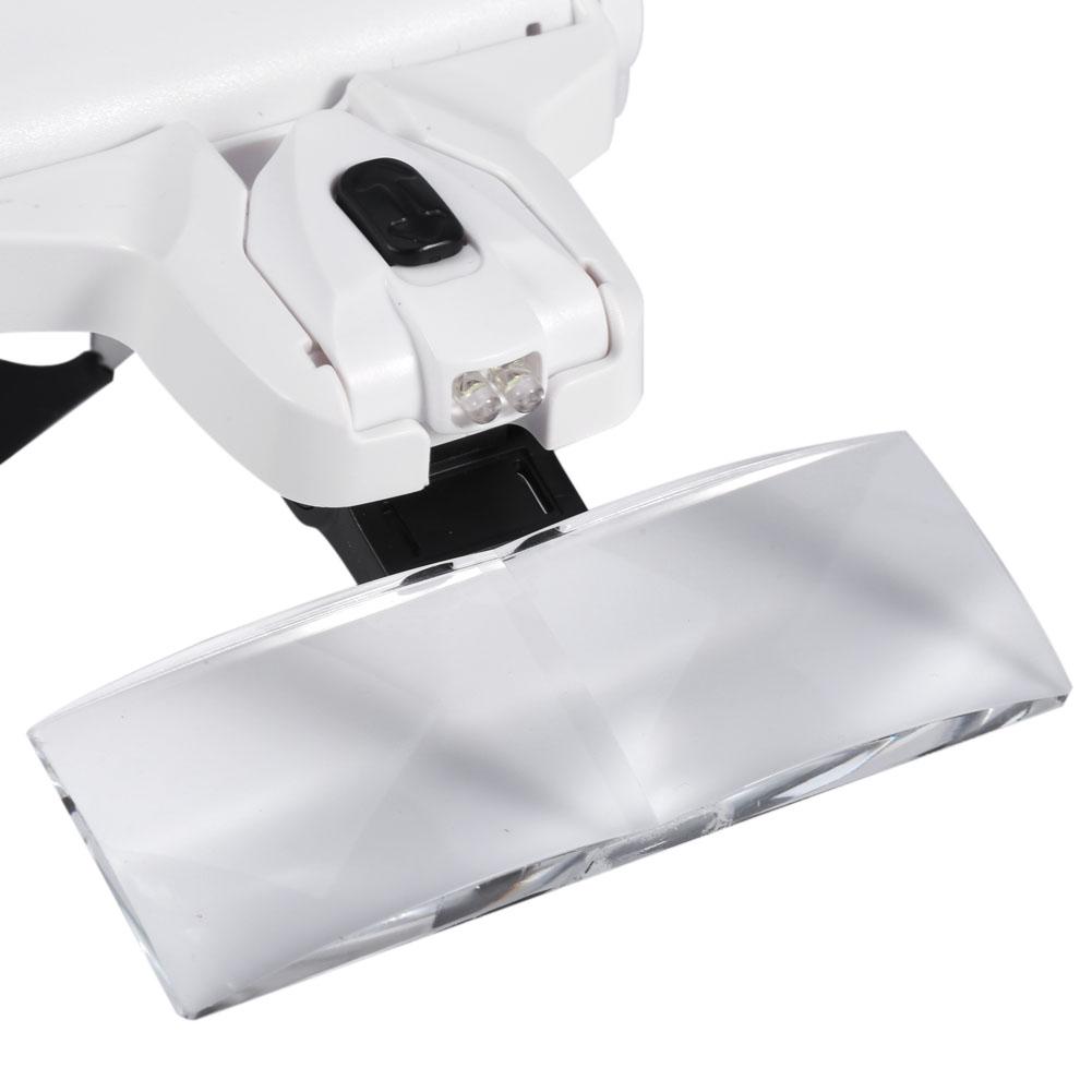 Новый налобный увеличитель с 5 линзами и светодиодной подсветкой, увеличительное стекло «свободные руки», наращивание ресниц