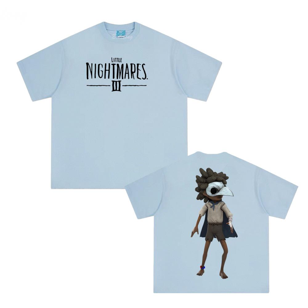 Игровая футболка Little Nightmares 3 с принтом персонажа 100% Хлопок Летняя футболка с круглым вырезом Camisetas Manga