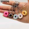 Creative Doughnut Shaped Keychains Bag Pendant Keychains Simulated Macaron Sahped Keychain Set Door Key & Car Key Decor Keychains