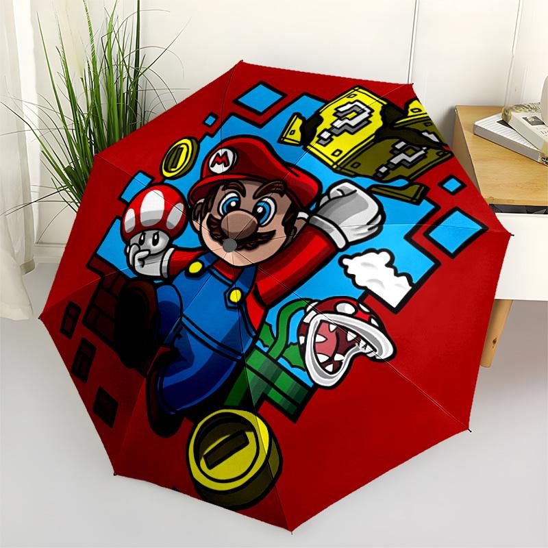 1pc Mario Adventure Windproof Automatic Umbrella, Lightweight for Women/Men, Perfect Christmas Gift a0811224