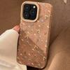 For iPhone 17 Pro Max Case Fashion Vintage Beige Suede Floral Design Cases For iPhone 11 12 13 14 15 16 Pro Max Plus XS XR Cover
