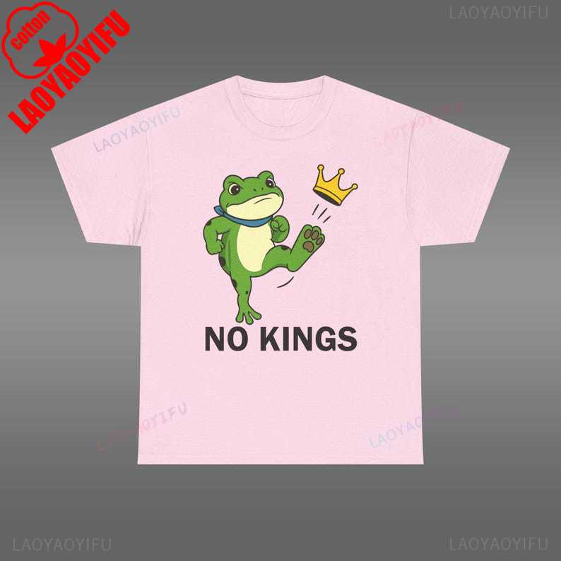 No Kings Shirt Men Women Portland Frog Protest TShirt High Quality Cotton Cartoons Fashion Printed Tshirt Tops Allmatch