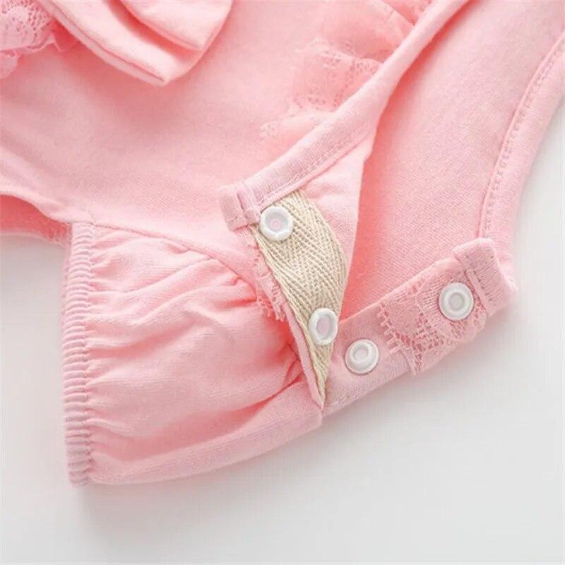 Хлопковое боди для новорожденных, летний комбинезон с короткими рукавами для девочек, кружевная одежда для новорожденных, одежда для первого дня рождения, одежда для близнецов, 2023