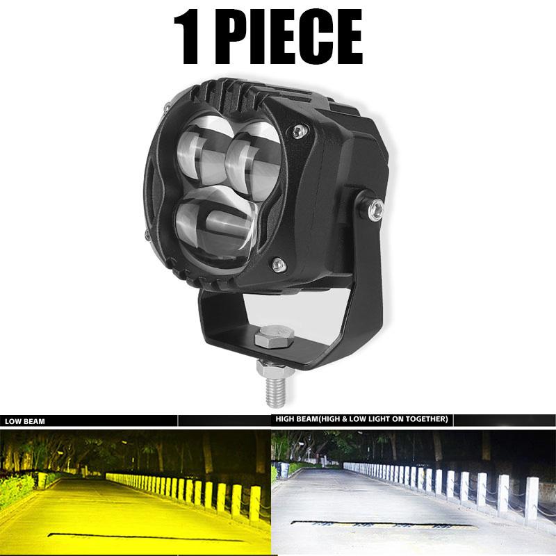 1/2 шт. светодиодный прожектор, вспомогательный свет, линза, фара дальнего света, противотуманная фара, белый DC12-80 В для внедорожника 4x4, внедорожника, квадроцикла, UTV 12 В 24 В