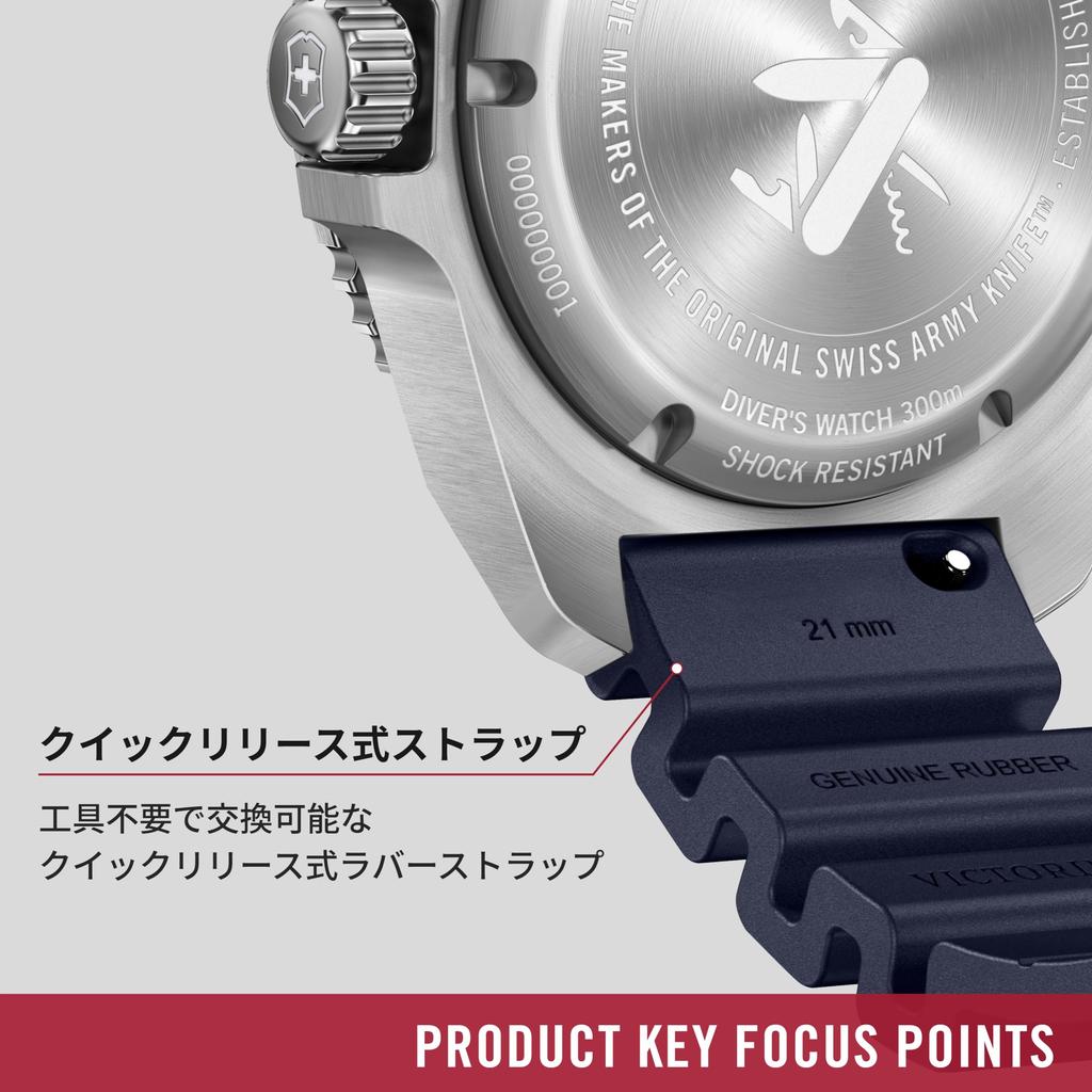 Часы VICTORINOX DIVE PRO Корпус из нержавеющей стали Синий циферблат Синий резиновый ремешок Кварцевые водонепроницаемые часы Аналоговые брендовые Стильные деловые часы для отдыха на природе Подарочные синие