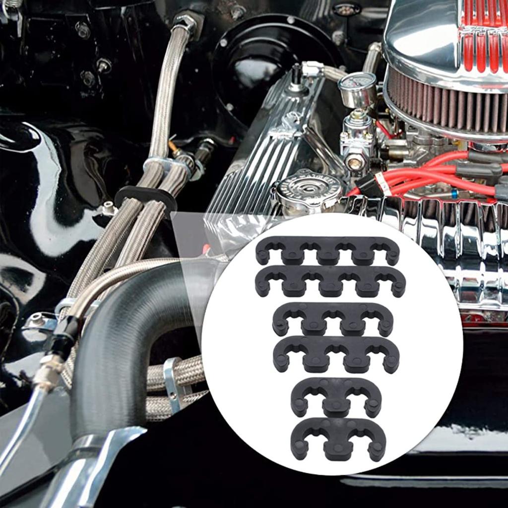 Shufearo 7Mm 8Mm Plastic Spark Plug Wire Separator Divider Loom for Universal Black Separator Divider