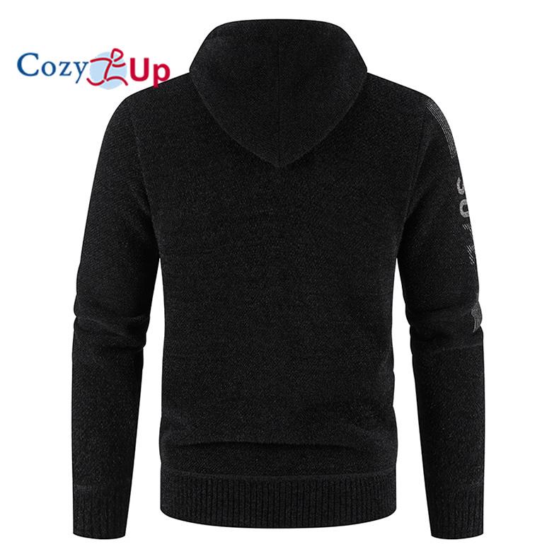 Cozy Up Свитер с длинными рукавами, мужской вязаный утолщенный флисовый мягкий кардиган приталенного кроя с капюшоном