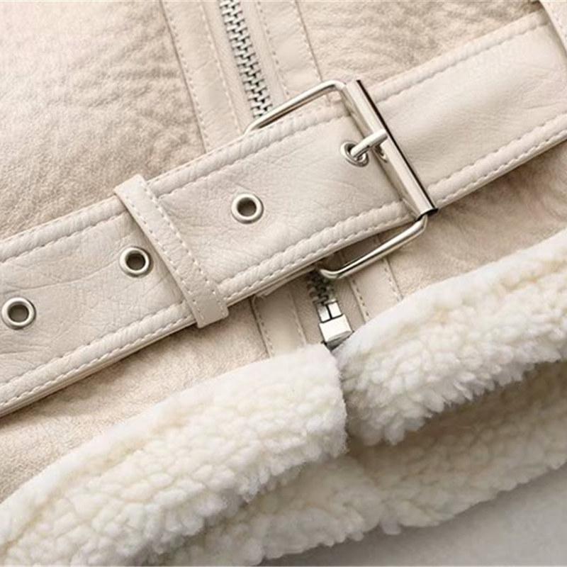 Женская шуба средней длины, свободная кожаная куртка с лацканами «Локомотив», однотонная, теплая, зимняя, XS-XL