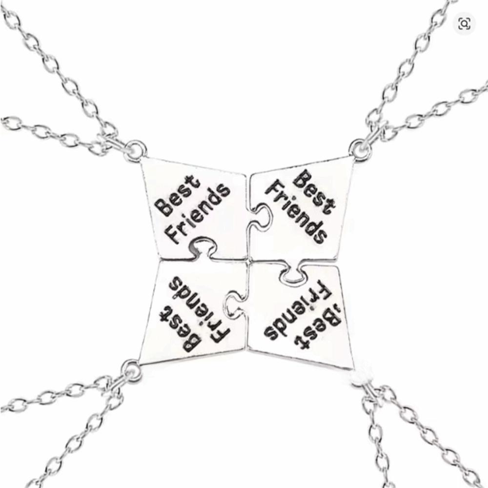 Creative Best Friend Necklace Zinc Zinc Alloy Multi-person Splicing Necklace Friendship Necklace Unisex
