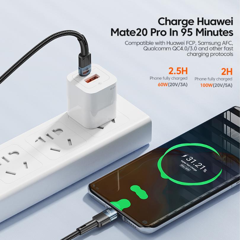 Essager Кабель USB Type C к USB C, 100 Вт, USB-C PD, провод для быстрой зарядки, зарядное устройство для Macbook, Samsung, Xiaomi, кабель USB C Type-C