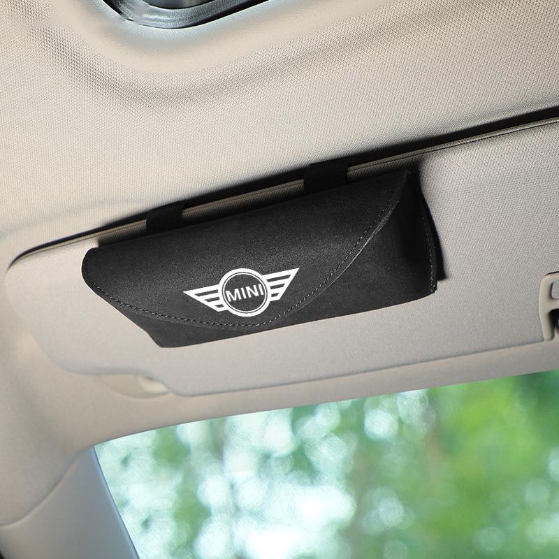 Car Glasses Sun Visor Box Auto Sunglasses Clip Card Accessories For Bmw Mini Countryman Cooper One 2023 2024 Remote Accessories DCX7