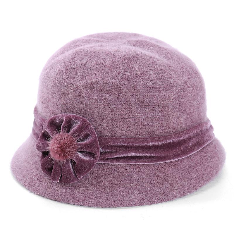 Теплая вязаная шапка из кроличьей шерсти для пожилых людей среднего возраста на осень-зиму, для бабушки, свекрови, тети, шапка с бархатной пряжей для мамы