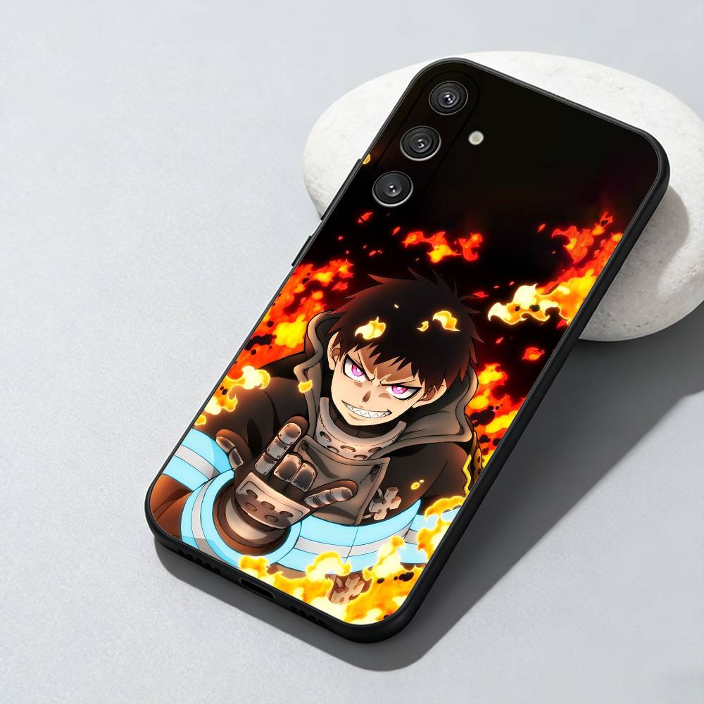F-Force F-Fire S-Shinra Kusakabe Phone Case For Samsung Galaxy A73,A72,A71,A70,A52,A51 Others Soft Black Cover