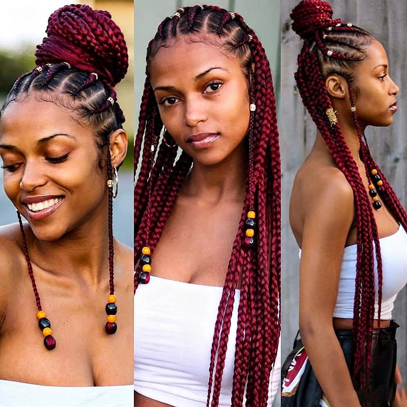 20 Inch Braiding Hair Extensions 1 Black Synthetic Fiber Pre Stretched Yaki Straight Easy Braid Crochet Box Knotless Twist Salon
