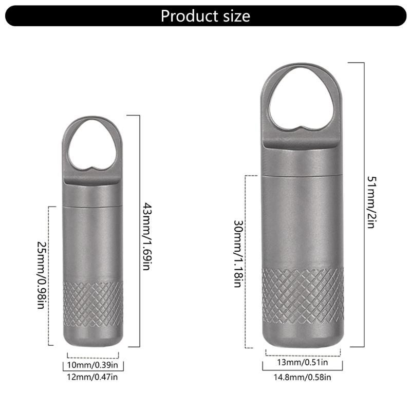 Waterproofs Medicine Box Case Keychains Holder Pills Box Case Titaniums Pills Container Bottles Pills Container