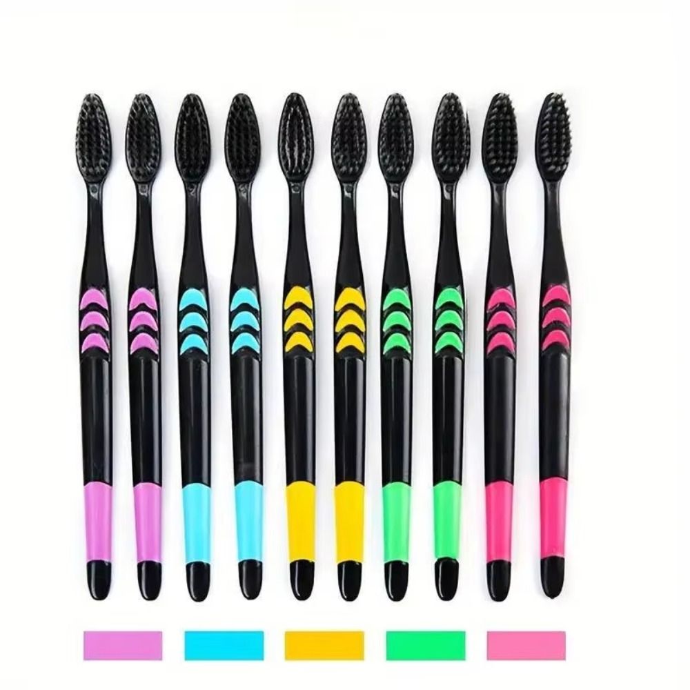 10PCS Ultra-Fine Bristles Family Pack Toothbrush Antibacterial Soft Bristle Toothbrushes Gum Care