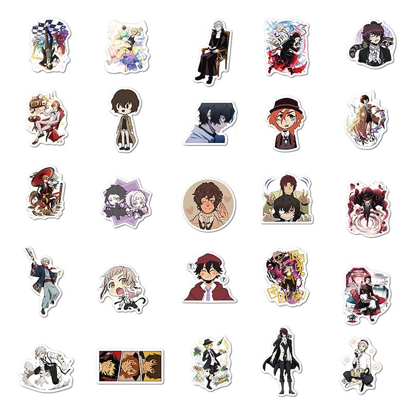 100Pcs Bungo Stray Dogs Stickers Anime Sticker Pvc Graffiti Decals Suitcase