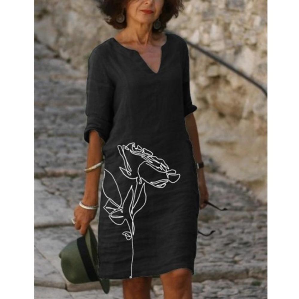 JPNTKY Women's Fashion Summer Spring Short Sleeve V-Neck Casual Dresses