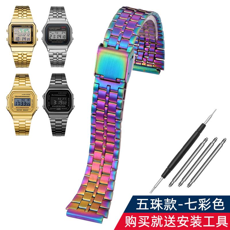 Ремешок для часов AE-1200 Для Casio AE1200 AE1300 A159 A158 A168 F91 Ретро Маленький Квадратный Нержавеющая Сталь Ремешок для Часов 18мм Мужской Браслет