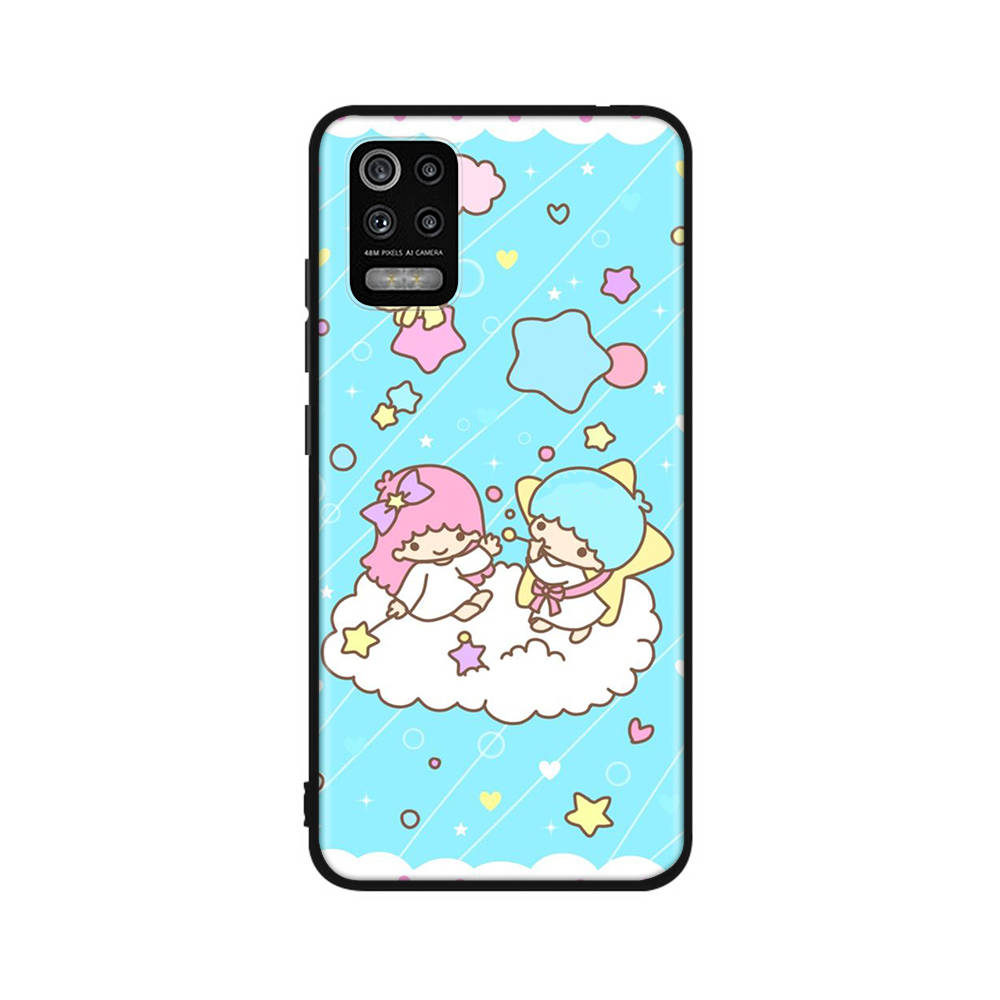 Чехол KT66 Cute Little Twins Star для Xiaomi Poco X6 X4 M5 M6 F5 F6 C65 C55 C50 C51 C40 Redmi Note 7 8 14C A3X 13C 12C 11 10A 9C Pro Black Sofe Cover