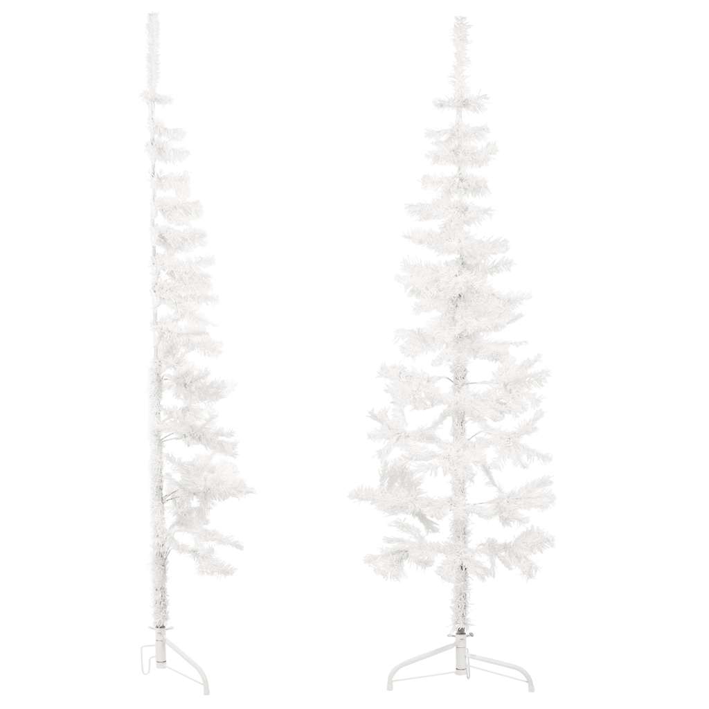 Artificial Half Christmas Tree with Stand Slim White 180 cm