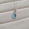 Ожерелье из натурального голубого топаза, многослойное ожерелье из стерлингового серебра ручной работы, этичное бразильское голубое топазовое оправа в чистом серебре, ювелирные изделия из драгоценных камней