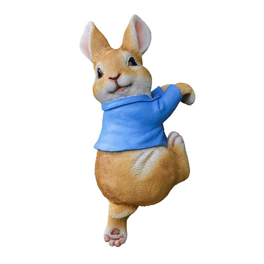 Cute Rabbit Creative Sculpture Garden Supplies Resin Figurine Decoration Craft Handicraft Waterproof for Outdoor Indoor Yard
