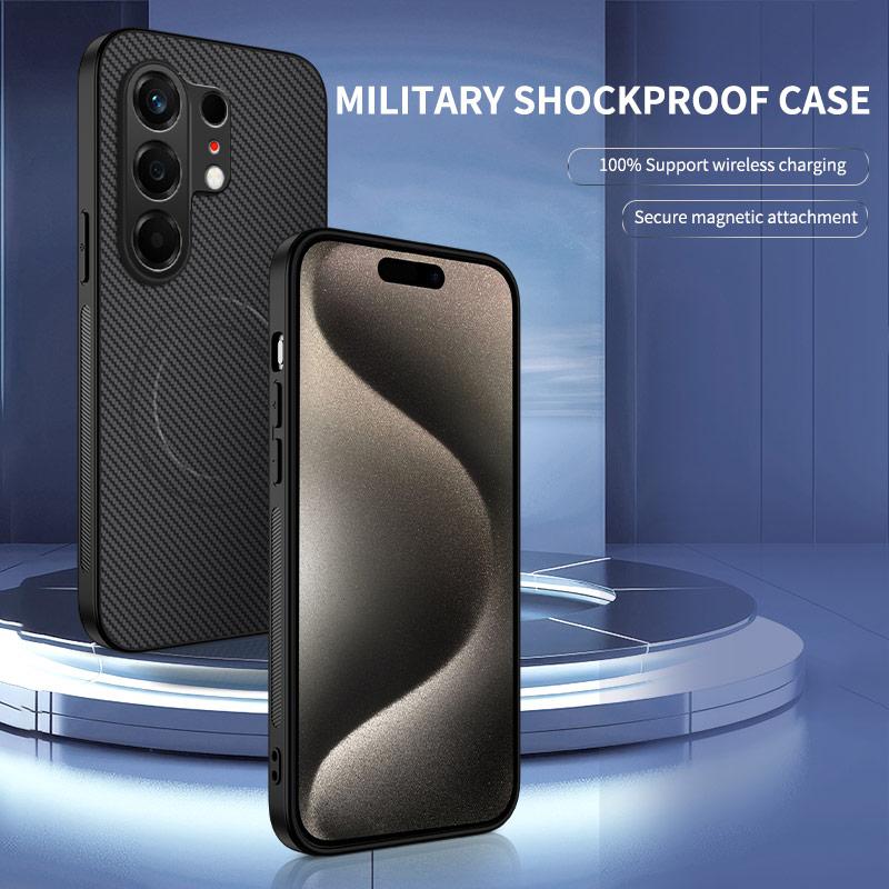 Чехол для Tecno Camon 50 Мягкий силикон ПК+ТПУ Текстура углеродного волокна Магнитная защитная задняя крышка Для Tecno Camon 50 Корпус Бампер