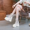 Fashion 11cm Hollow Patent Leather New Summer Breathable Wedge Platform Wedge ZIP Fashion Sandals Casual Knee High Ankle Boots Shoes 204