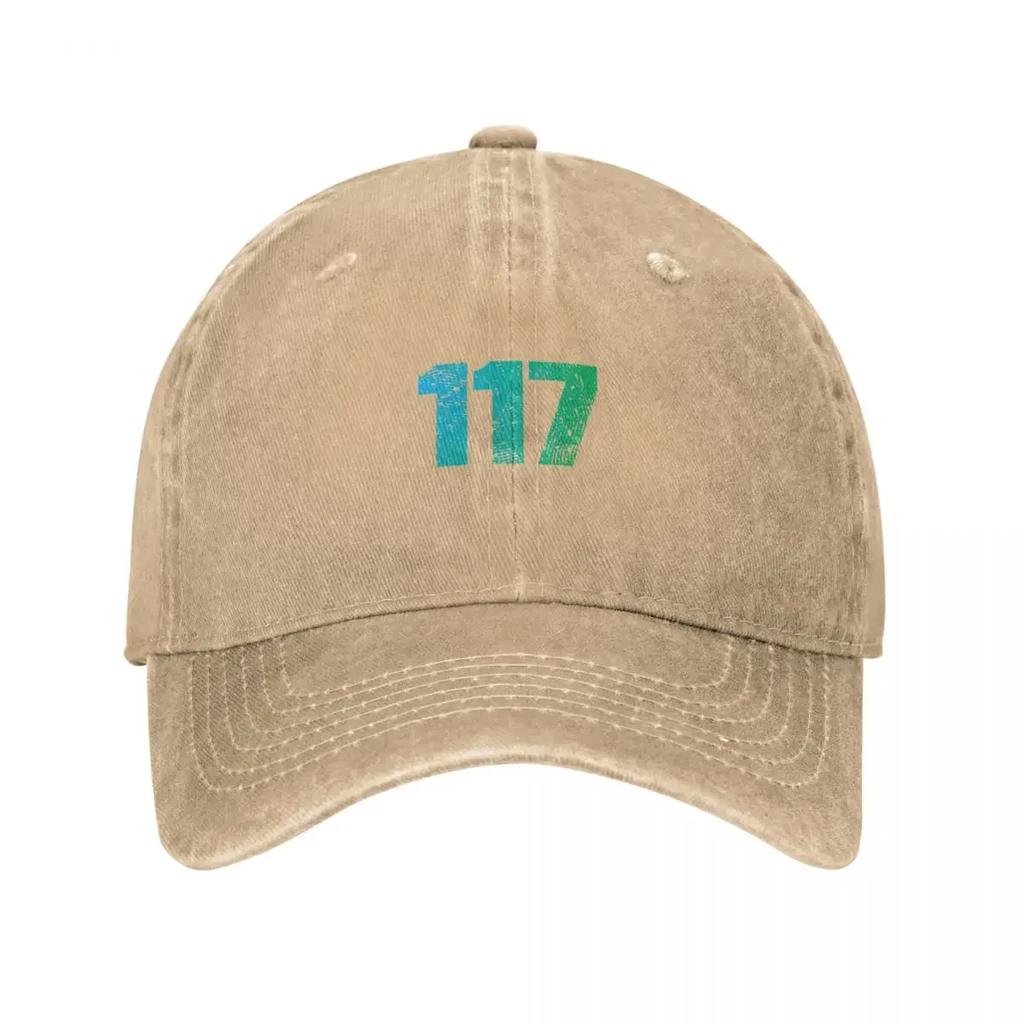 Blue to Green Gradient Distressed Baseball Cap Vintage sun hat Anime Unique hats Women Hats Unisexs