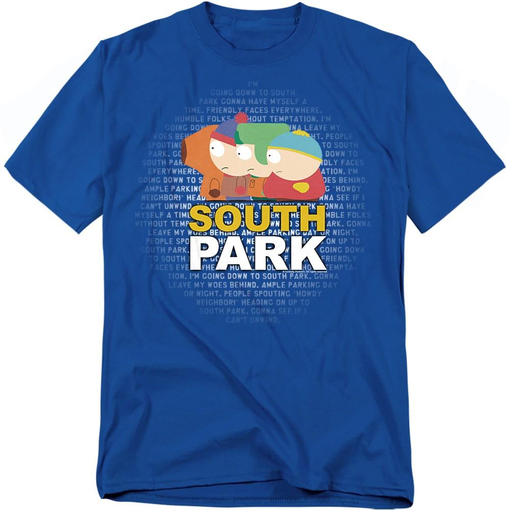 South Park Lyrics T-Shirt S-4XL, Royal